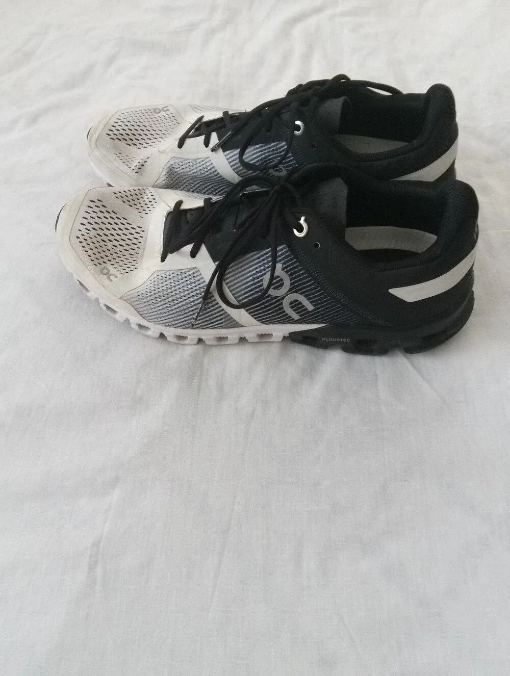 On Running Men's Black and White Mesh Sneakers